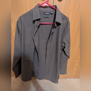 Chaps Gray Button-Up Shirt